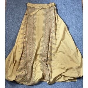 Vintage Wraparound Maxi Skirt One Sz Cotton Whimsy Floral Fairy Boho Bandana